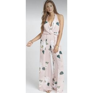 SHOW ME YOUR MUMU Delano Floral Baby Pink Southern Magnolia Jumpsuit Size S.